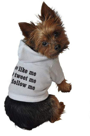 Pet Stop Store xs black Like Me, Tweet Me, Follow Me Dog Hoodie in All Colors
