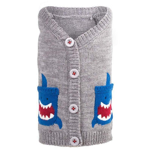 Pet Stop Store xs Cute & Playful Gray Shark Cardigan Dog Sweater