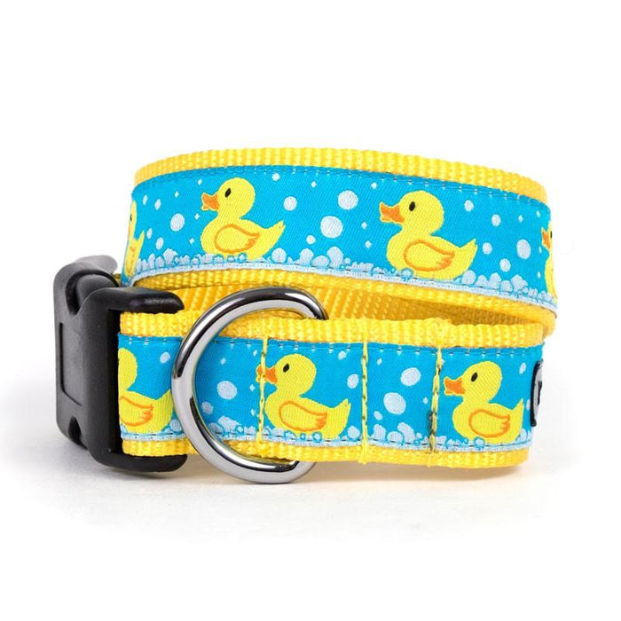 Pastel Blue & Yellow Rubber Duck Dog Collar & Leash