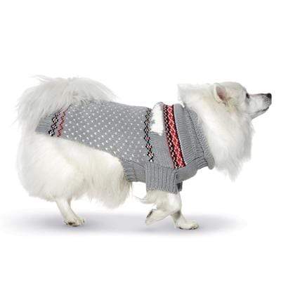 Gray Hand Knit Polar Bear Dog Sweater