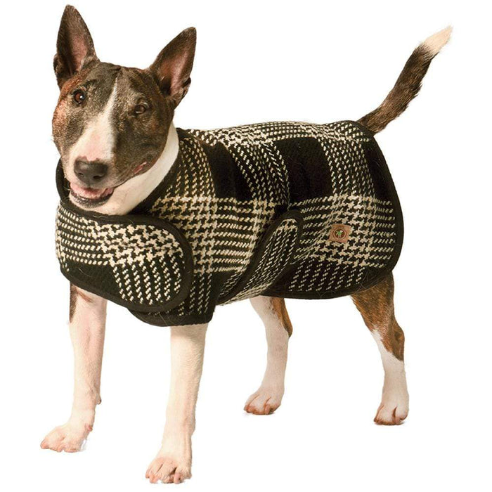 Black / White Plaid Blanket Dog Coat
