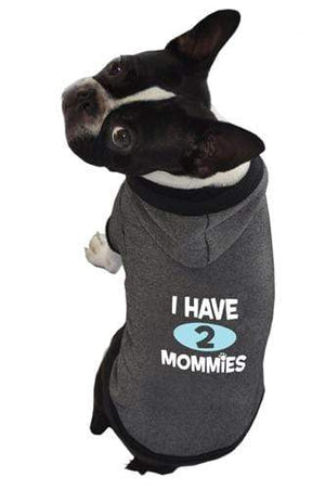Pet Stop Store xs I Have 2 Mommies Black Dog Hoodie