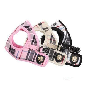 Pet Stop Store xs pink harness Pink, Beige and Black Checkered Dog Harness & Leash All Sizes