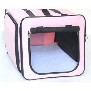 Pet Stop Store xs Pink Lightweight Collapsible Travel Pet Carrier Crate