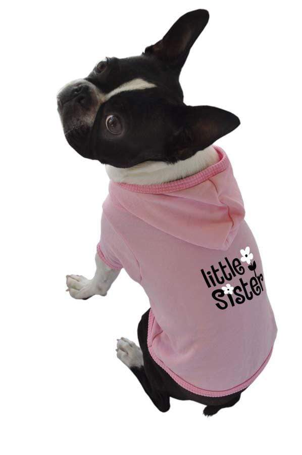 Pink Little Sister Dog Hoodie