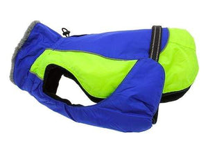 Pet Stop Store xs Lime Green & Blue Solid Alpine All Weather Waterproof Dog Coat