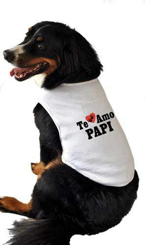 Pet Stop Store xs white Te Amo Papi Dog Tank Top All Sizes Avail Black & White