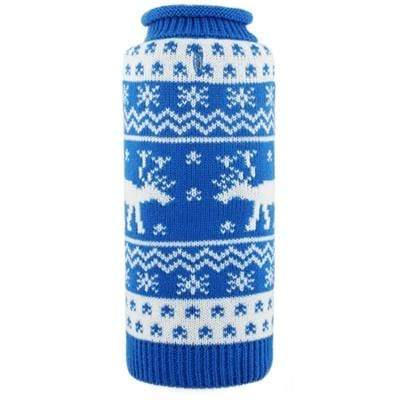 Cute Blue & White Holiday Reindeer Dog Sweater