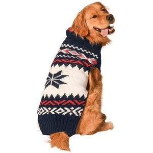 Navy Vail Handmade Holiday Dog Sweater at Pet Stop Store
