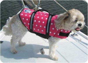 Pet Stop Store xxs Pink Polka Dot Designer Inspired Life Jacket for Dogs