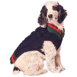 Pet Stop Store xxs Preppy Navy Handmade Varsity Dog Sweater