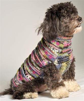 Purple WoodStock Handmade Cable Knit Dog Sweater