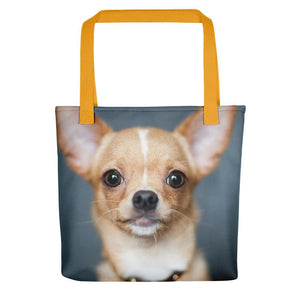 Pet Stop Store Yellow Perky Cute Chihuahua Tote Bag