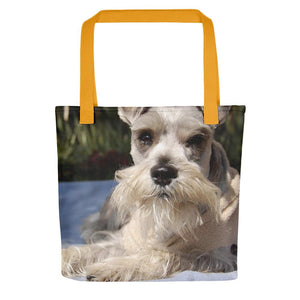 Pet Stop Store Yellow Schnauzer Dog Tote Bag