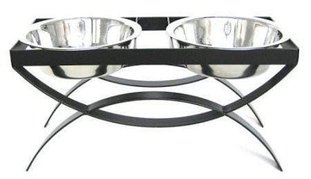 Seesaw Double Elevated Dog Bowl - Small-black